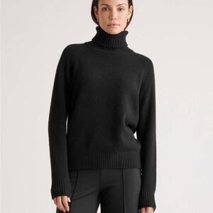 Quince Classic Black Turtleneck Sweater
